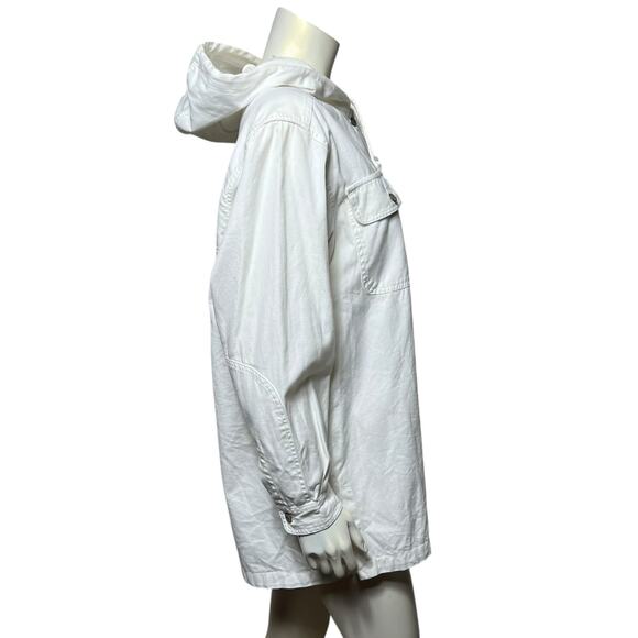Vintage Marsh Landing White Hooded Shirt Jacket – 100% Cotton – Size L - Picture 5 of 8